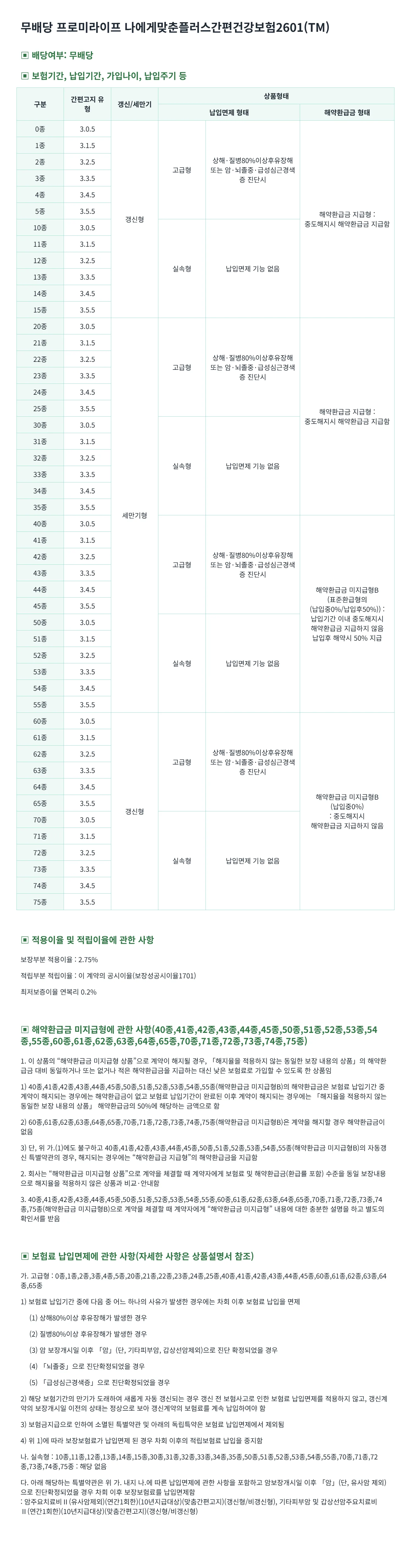 비갱신보험 가입안내