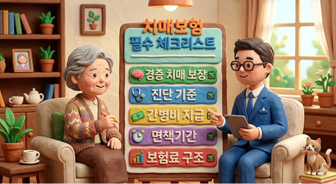 경증 치매 보장·진단 기준·간병비 지급 등 치매보험 필수 체크리스트 안내 이미지