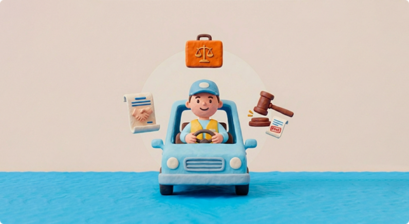 운전자보험의 법적 보장과 형사 합의 및 법률 지원을 표현한 이미지